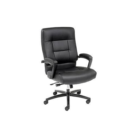 Global Industrial Big & Tall Task Chair with High Back, Leather, Black 238524